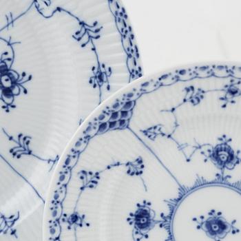 Royal Copenhagen, a 48-piece service, porcelain, 'Musselmalet Half Lace', Denmark.