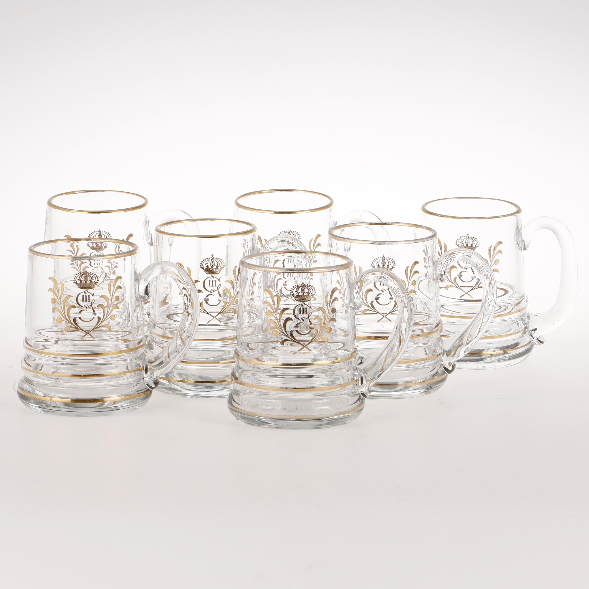 ÖLSEJDLAR, 7 st, glas, 1900-tal.