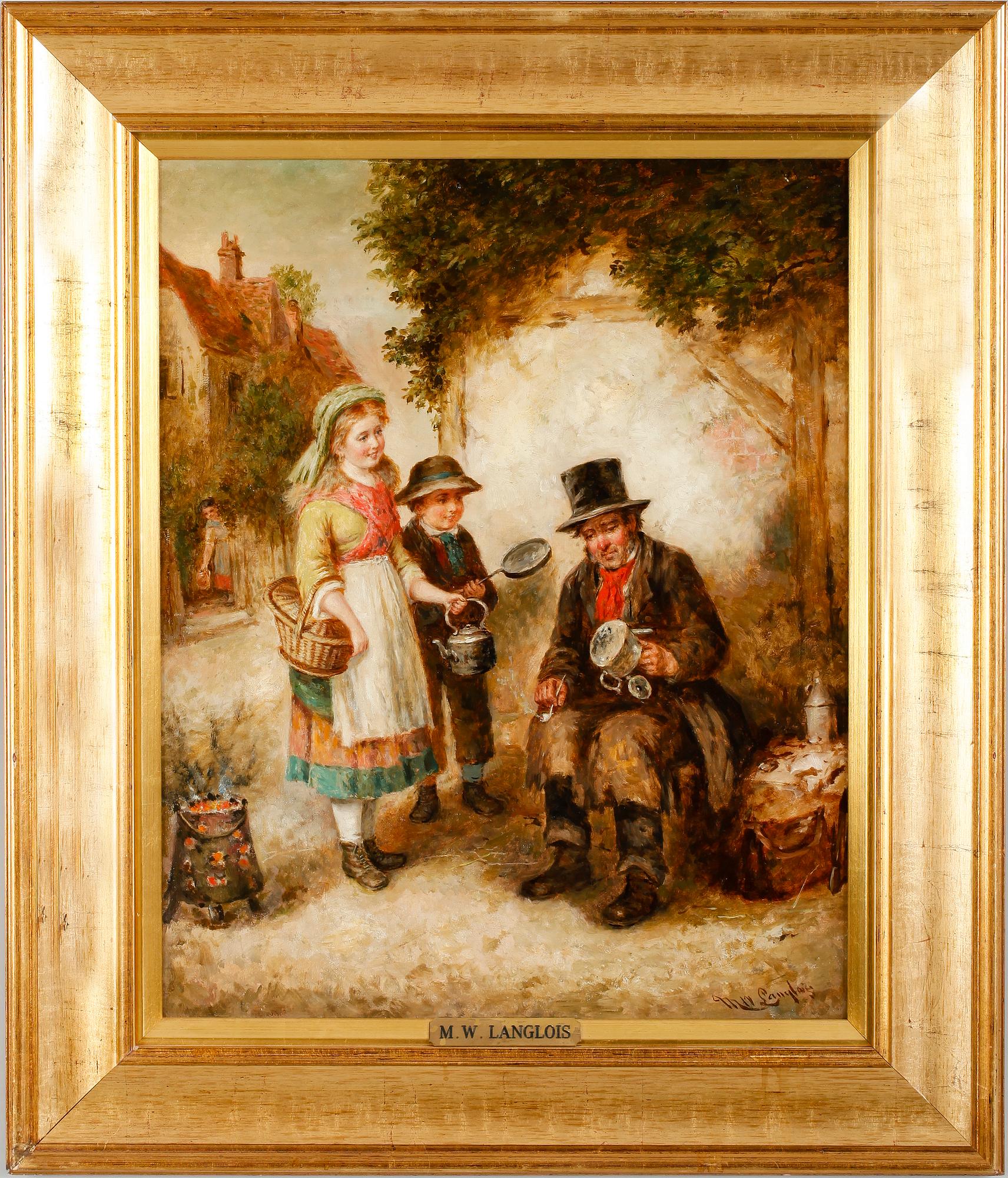 MARK WILLIAM LANGLOIS, olja på pannå, sign.