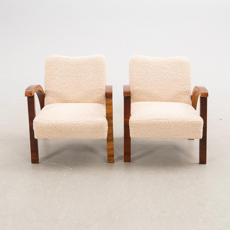 Armchairs, a pair, Art Deco, first half of the 20th century.