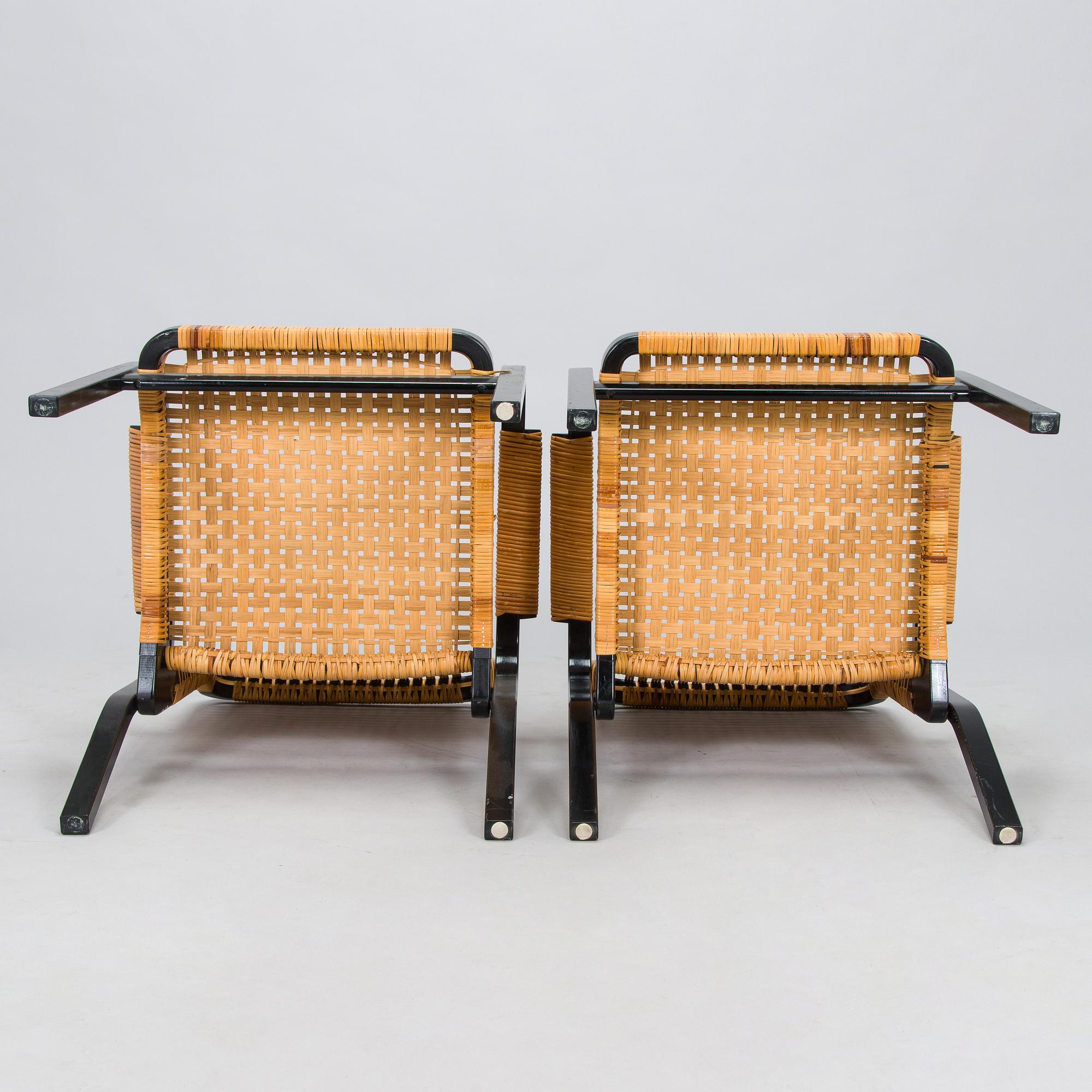 Alvar Aalto, karmstolar, 4 st, modell 45, för Artek 1970-tal.