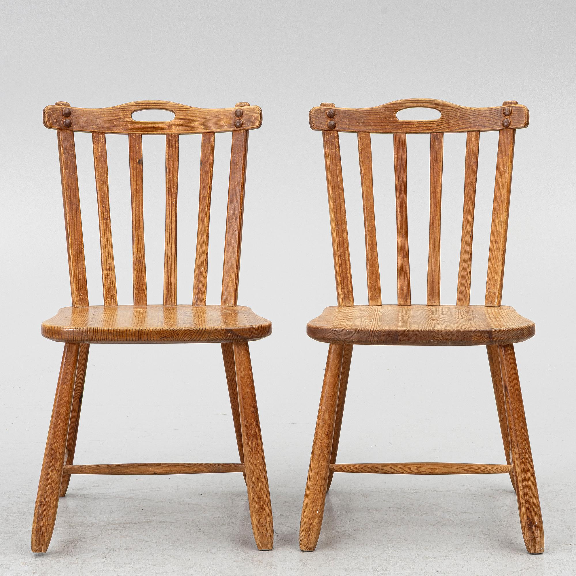 Chairs, a pair, "Hytte", Nordiska Kompaniet, 1940s.