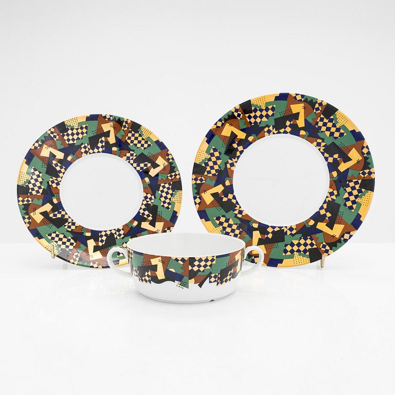 Heikki Orvola, servisdelar, 23 st, fältspatporslin,"Festivo", Arabia/Rörstrand 1980 -tal.