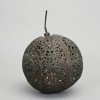 A copper alloy hanging incense burner, Qing Dynasty, 19th Century.