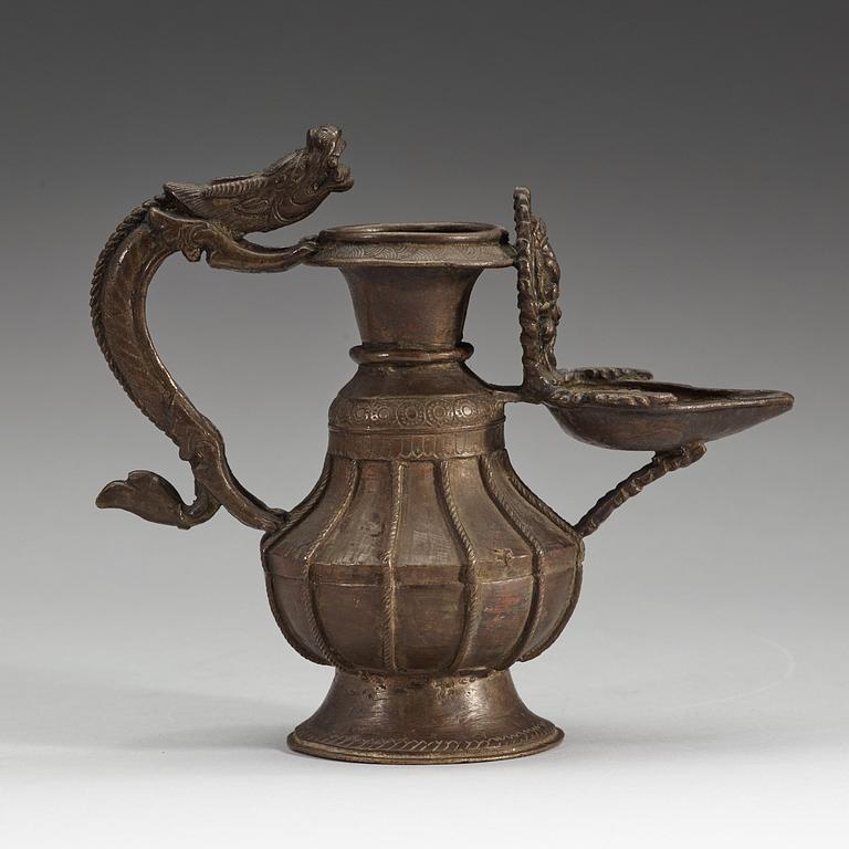 A copper alloy Tibetan/Nepalese Butter Lamp 'Sukunda', 19th Century.