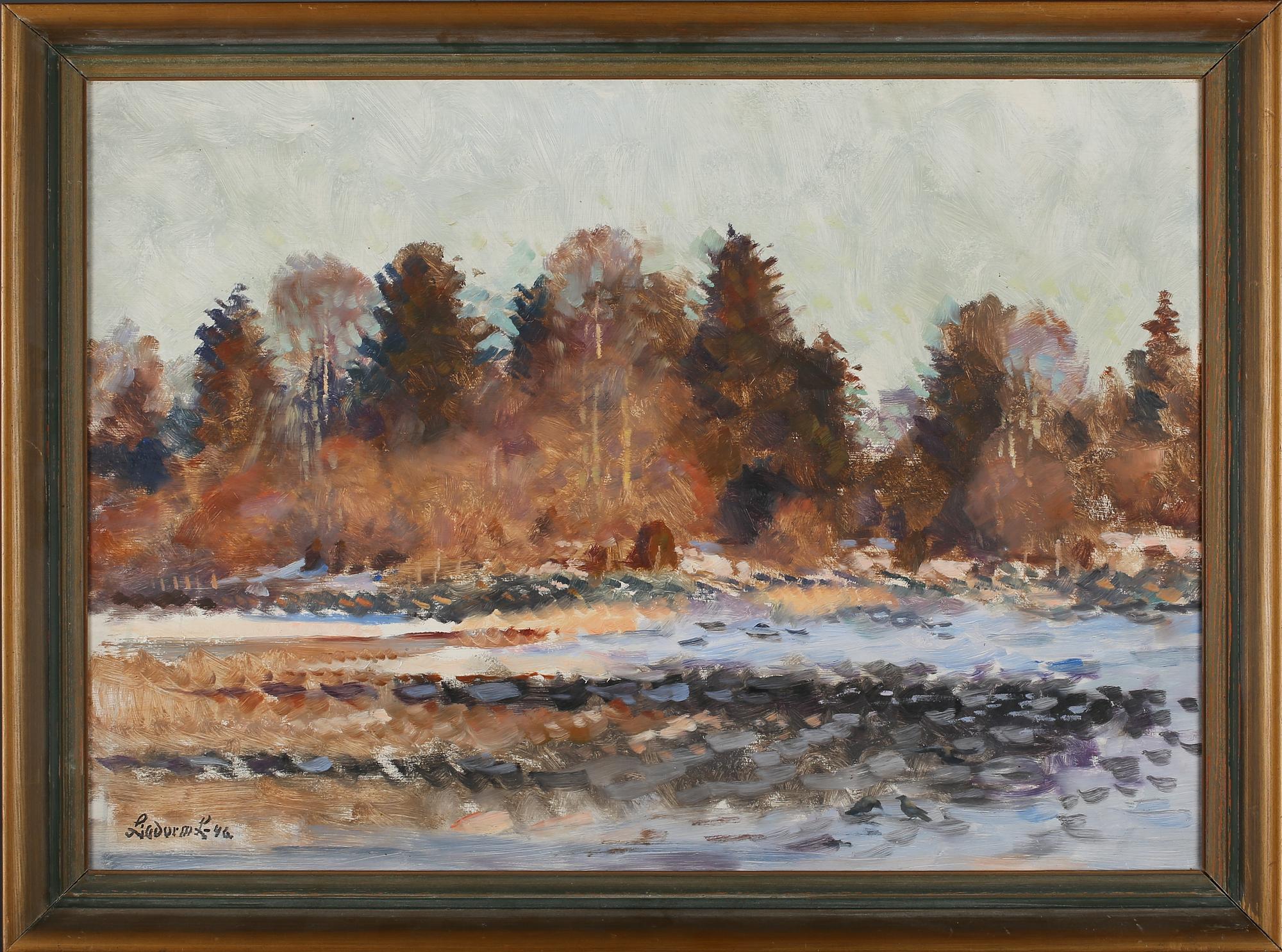 LINDORM LILJEFORS, olja på pannå, signerad och daterad -46.