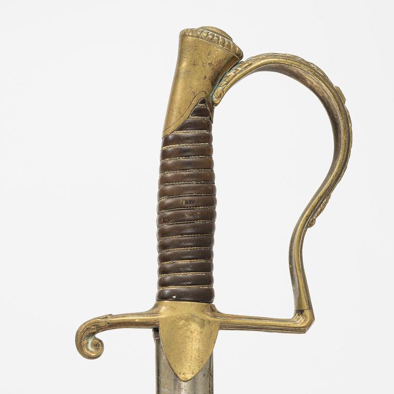 A Swedish officer's sabre, 1889 pattern, with scabbard.