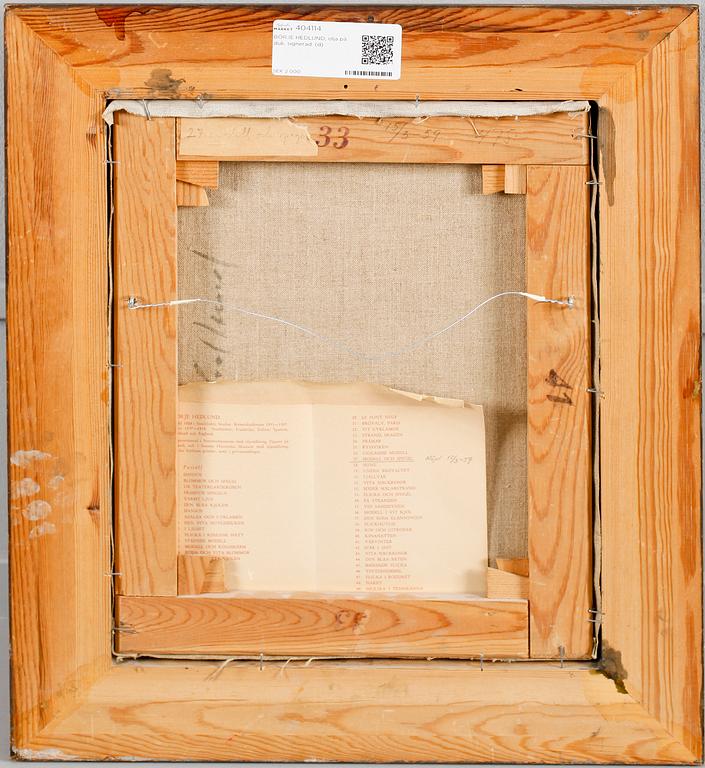 BÖRJE HEDLUND, olja på duk, signerad.