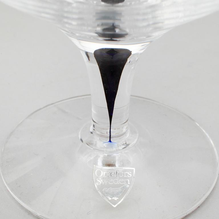 KONJAKSKUPOR, 12 st, glas, "Intermezzo", Erika Lagerbielke, Orrefors.
