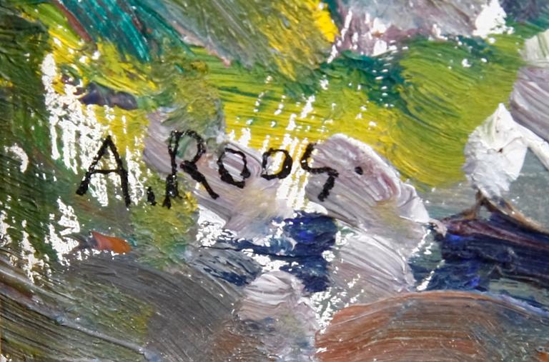 ROOS, ALEXANDER. Olja på pannå, sign.