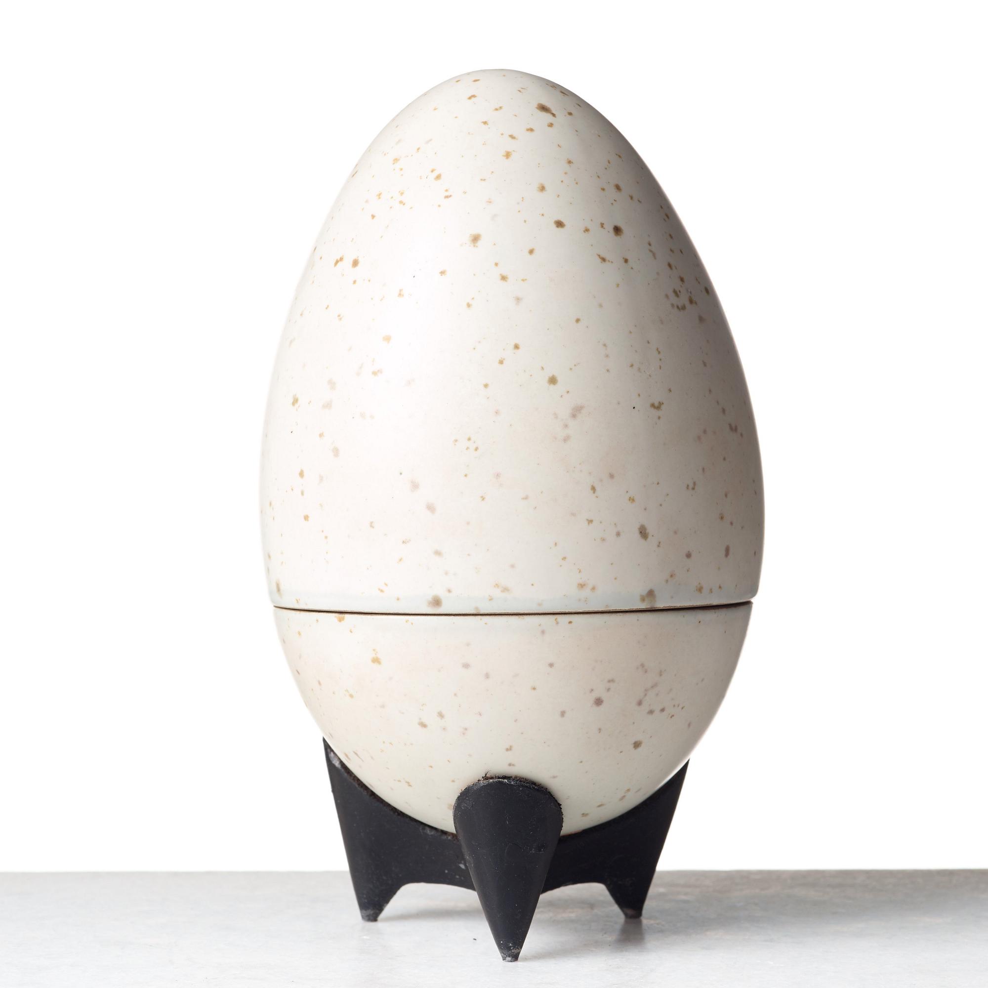 Hans Hedberg, a faience sculpture of an egg, Biot, France.