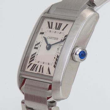 CARTIER, Tank Francaise, wristwatch, 25 x 22 (30) mm,