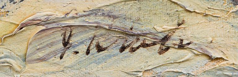 ERNST KROHN, öljy kankaalle, kiinnitetty levylle.