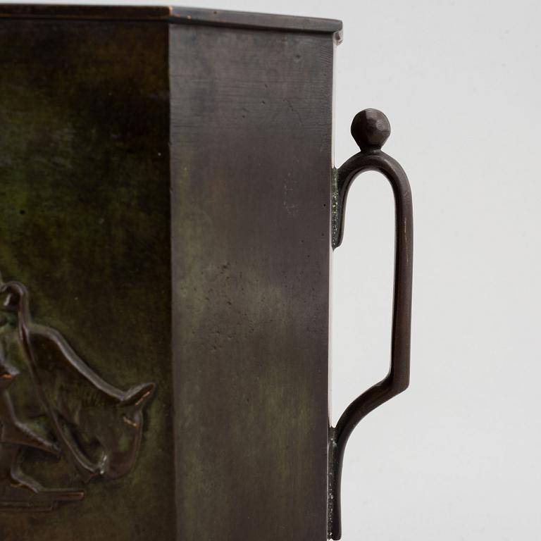 Two Swedish Grace bronze vases from GAB Brons, 1920's/30's.