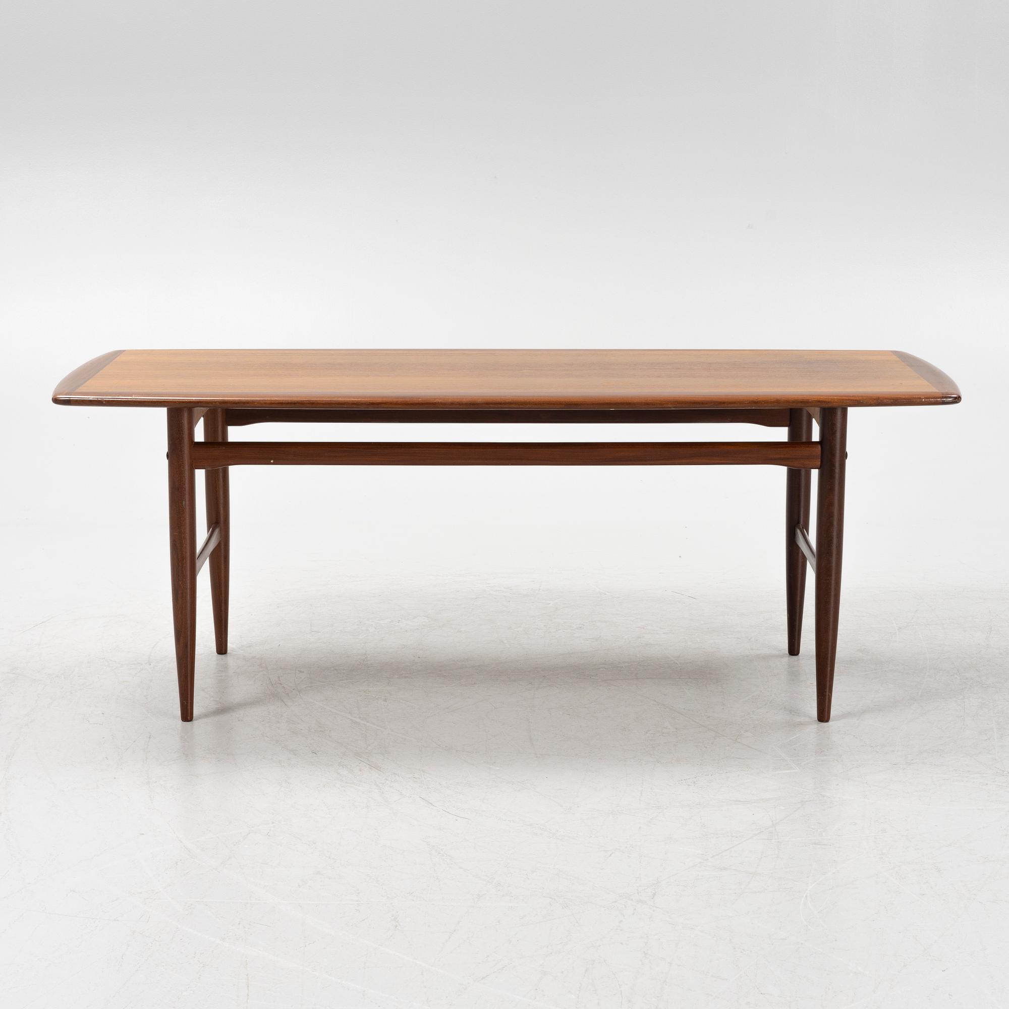 A mahogany veneered coffee table, HMB Möbler, Rörvik, 1960's.