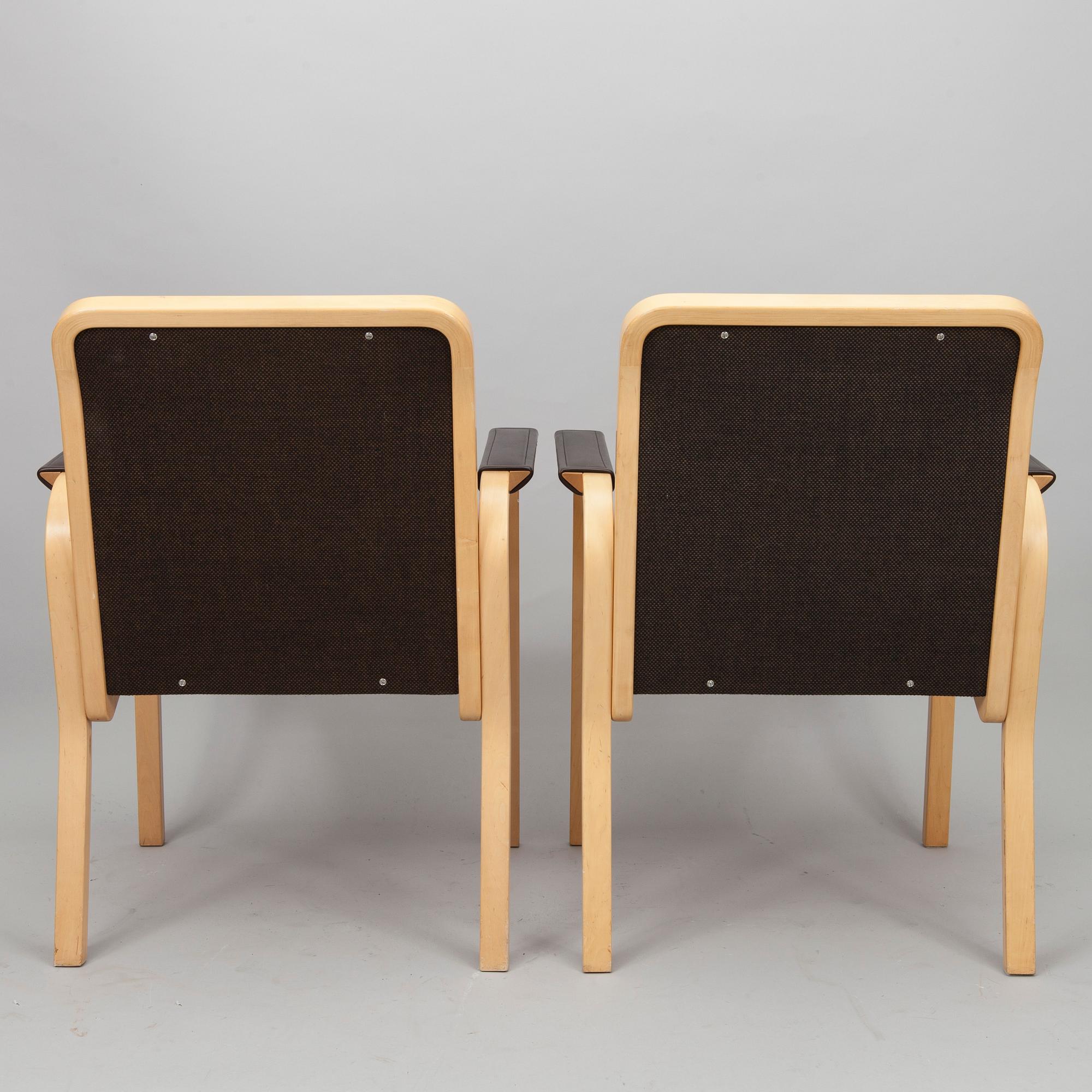 KARMSTOLAR, 6 st, E45, Alvar Aalto, Artek 1900-talets slut.