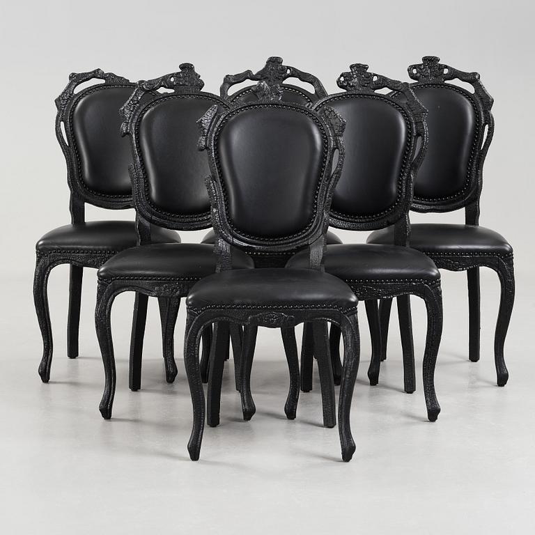 MAARTEN BAAS, "Smoke dining chair", 6 st, Moooi.