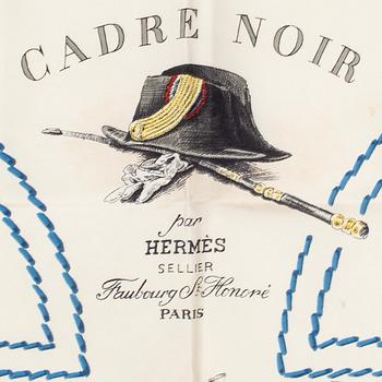 HERMÈS, scarf, "Cadre Noir," Margot Colonel G & H. Grygkar. Original issue, 1960.