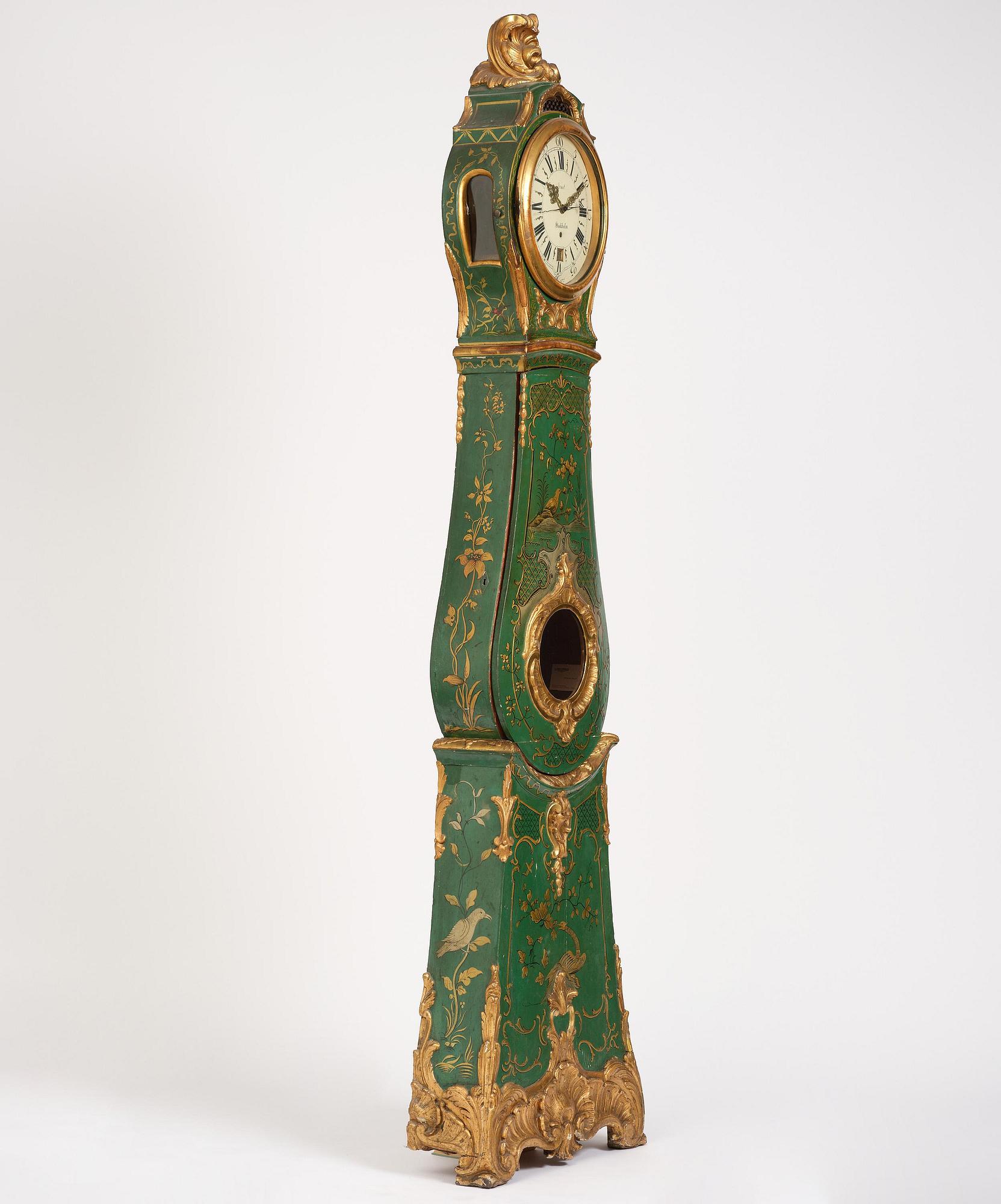 A rococo longcase clock by P. Ernst (watchmaker in Stockholm 1753-84).