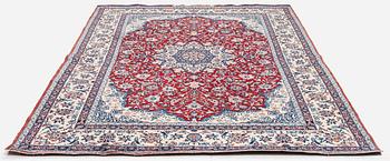A semi-antique Isfahan rug, Central Persia, signed (Sadegh) Seirafian, c. 237 x 146 cm.