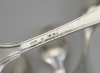 SKEDAR, 5st, silver, bla Alexander Magnus Lundström, Visby, 1843. Vikt ca 273g.