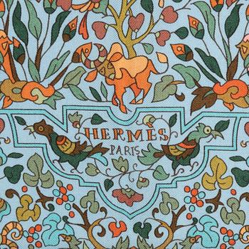 Hermès, a 'Les Jardins d'Armenie' cashmere and silk scarf.