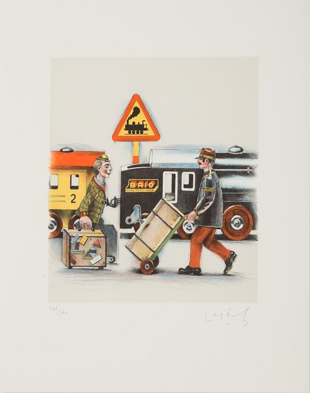 LASSE ÅBERG, portfolio with 6 lithographs in colour, signed 265/290.