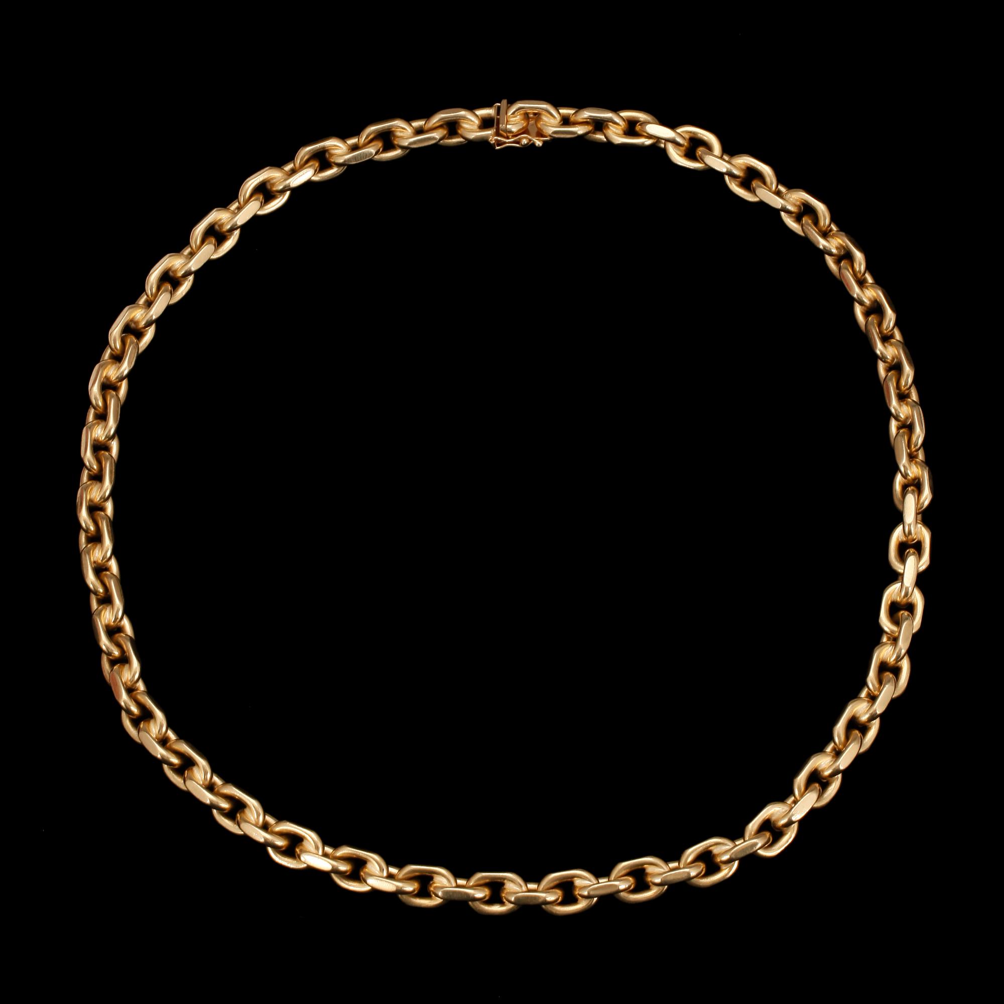 HALSKEDJA, guld 18k, endast med haltstämpel. Vikt ca 182 gram.