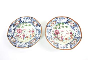 TALLRIKAR, 1+1, porslin, Kina 1700-tal.