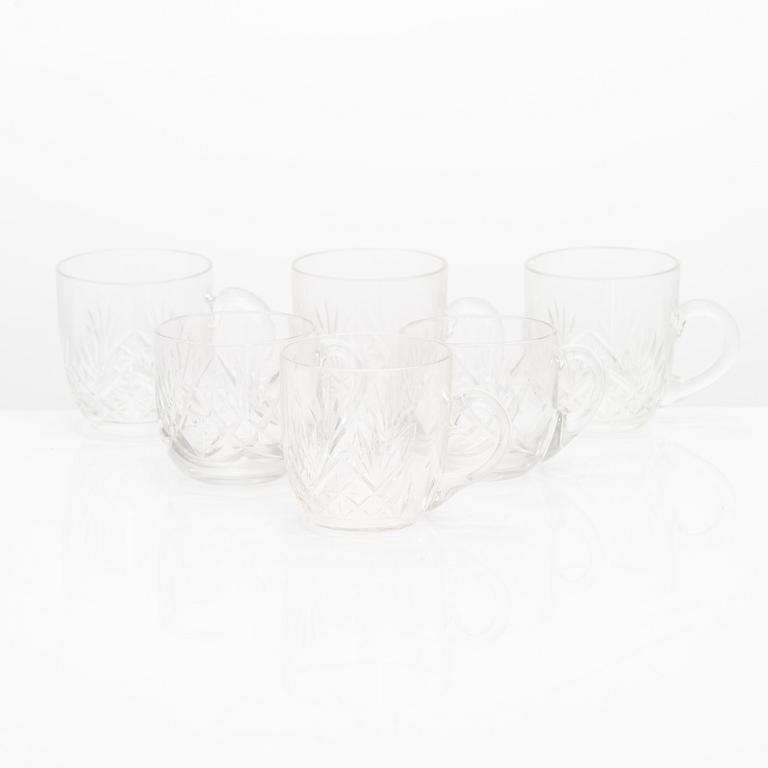 Glasservis, 110 delar, Riihimäen Lasi, Leo-, Yrjö- och Aino-serie, 1900-talets mitt och senare hälft.