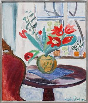 KARIN PARROW, olja på duk, signerad.