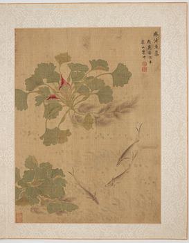 An album with 12 paintings by Qing dynasty artists, circa 1900. Attributed to Zhang Jian, Shou Ping, Yang Jin, after.