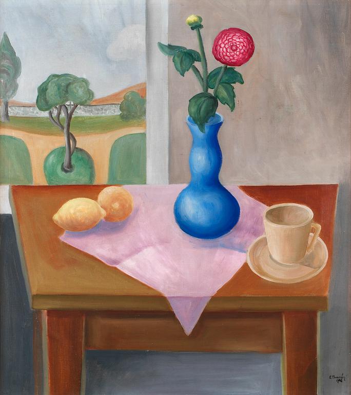 Esaias Thorén, Still life with pink Persian ranunculus.