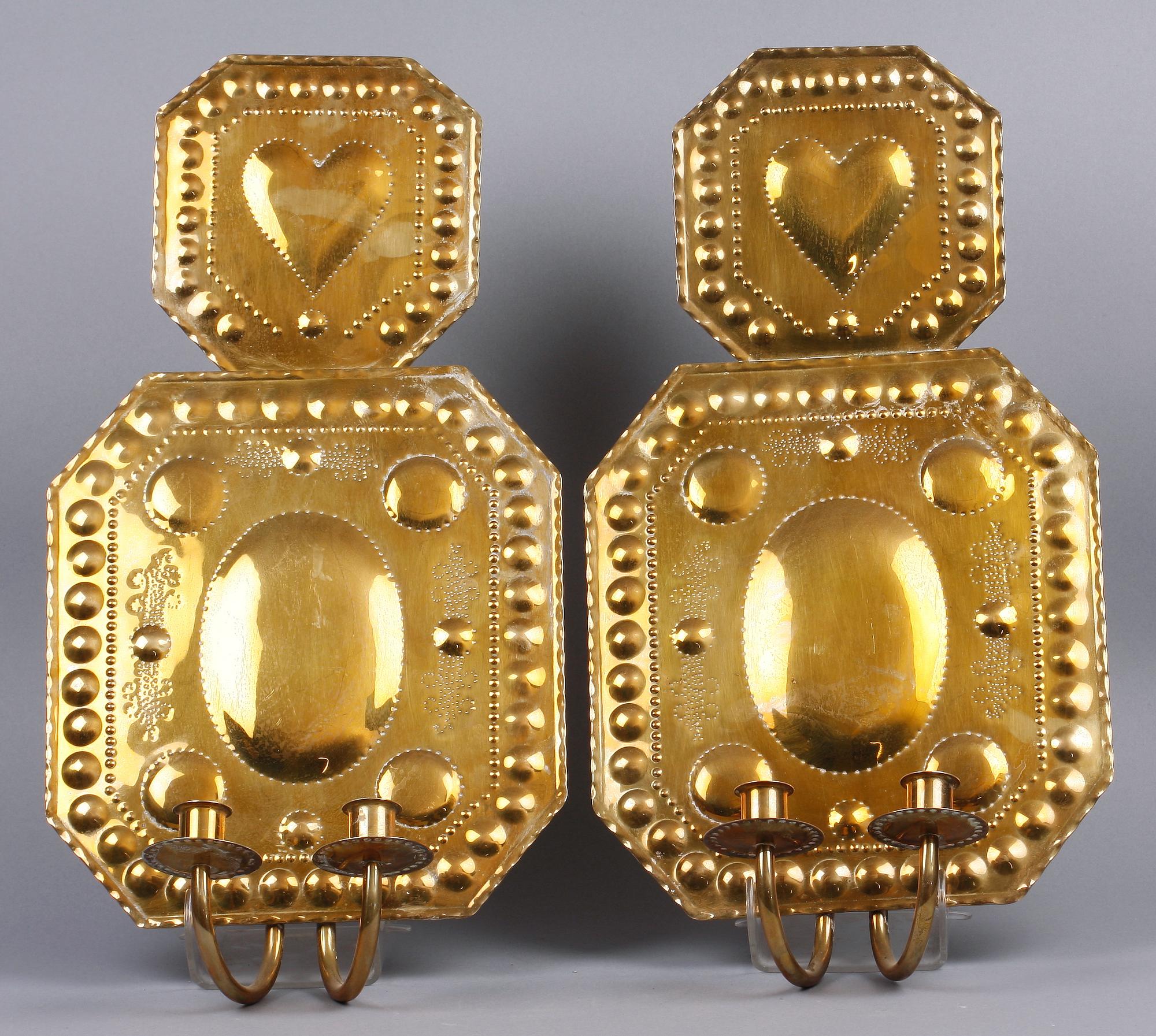 VÄGGPLÅTAR ett par, mässing, barockstil.