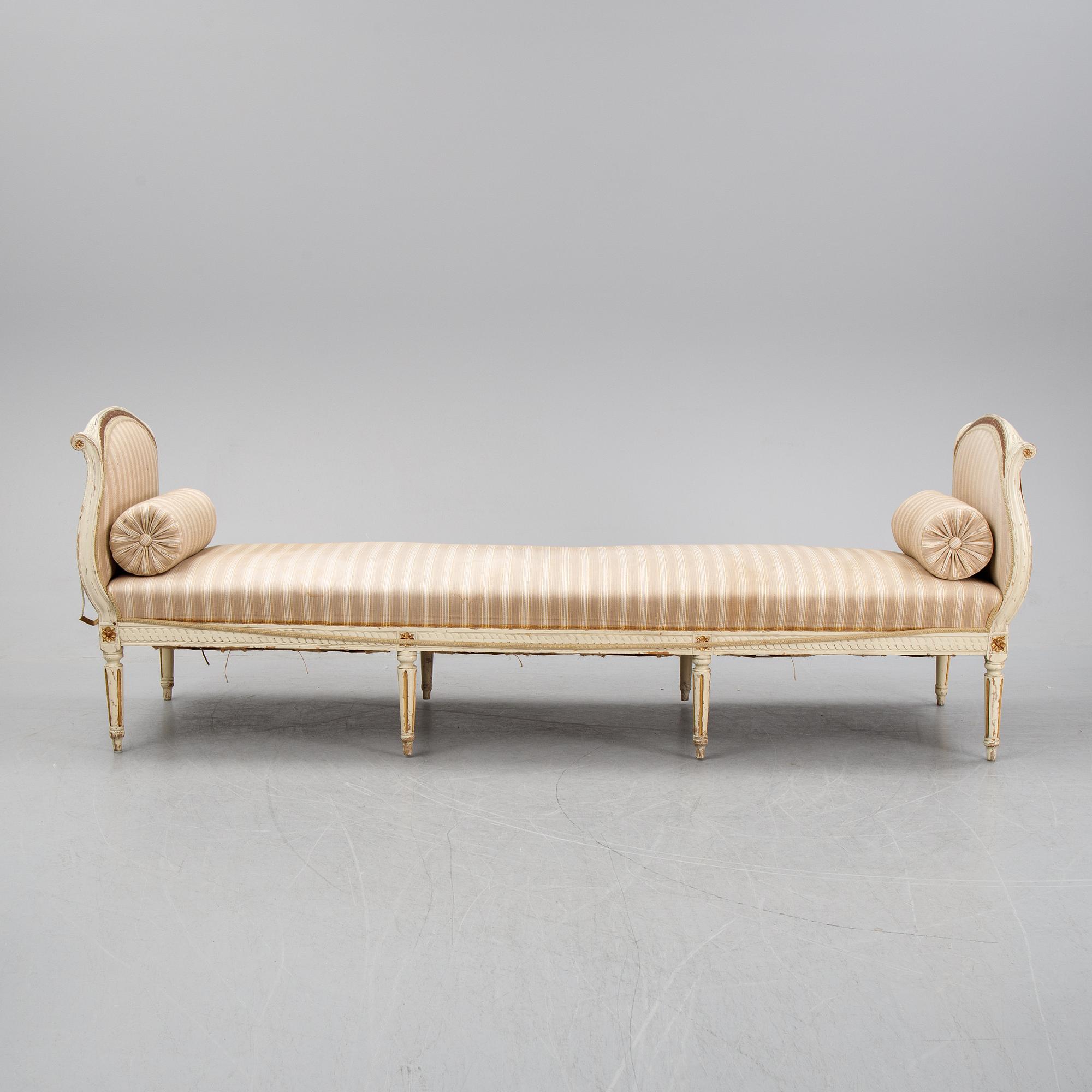A Gustavian sofa, secondhalf of the 18th Century.