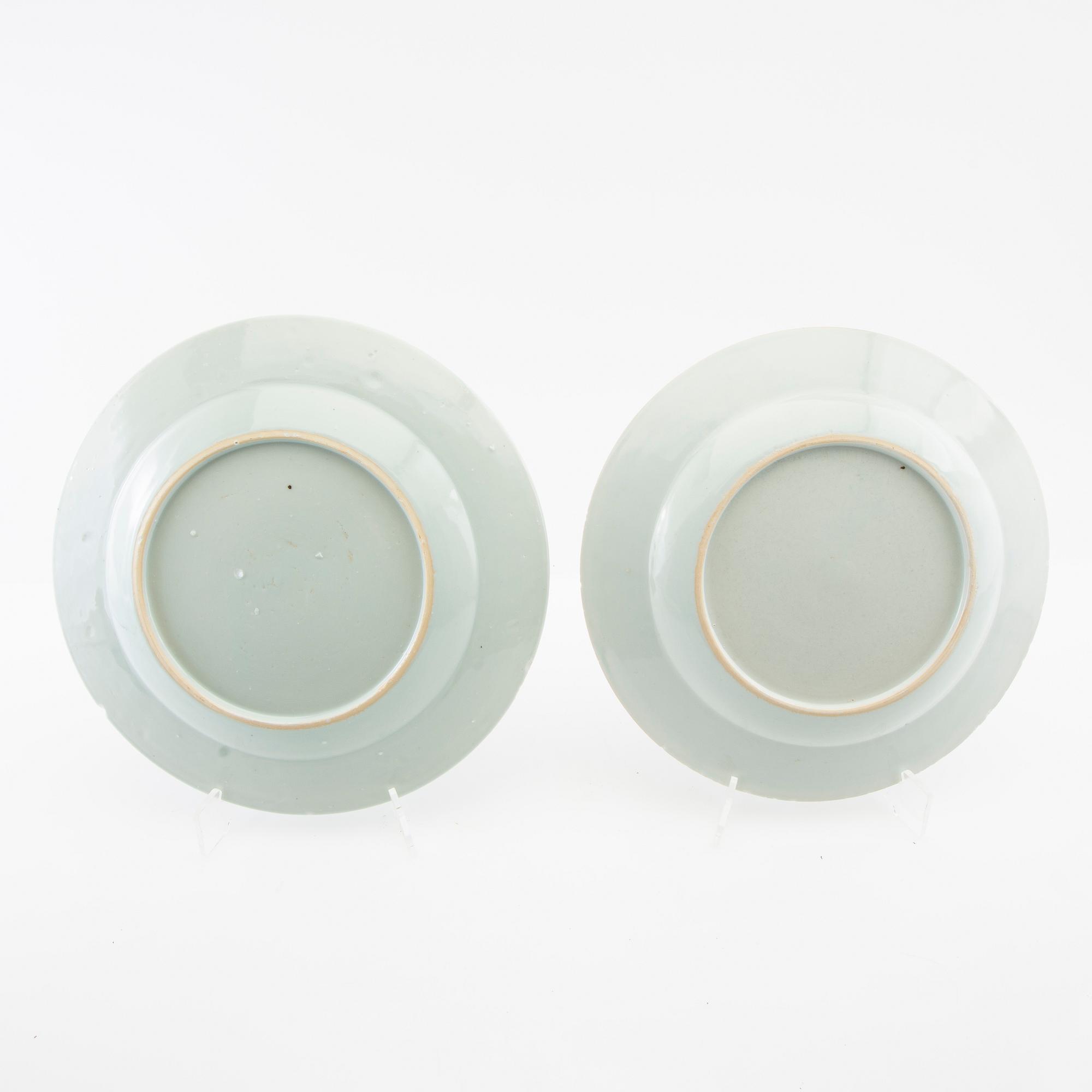 Plates 4 pcs China Qianlong (1736-95) porcelain.