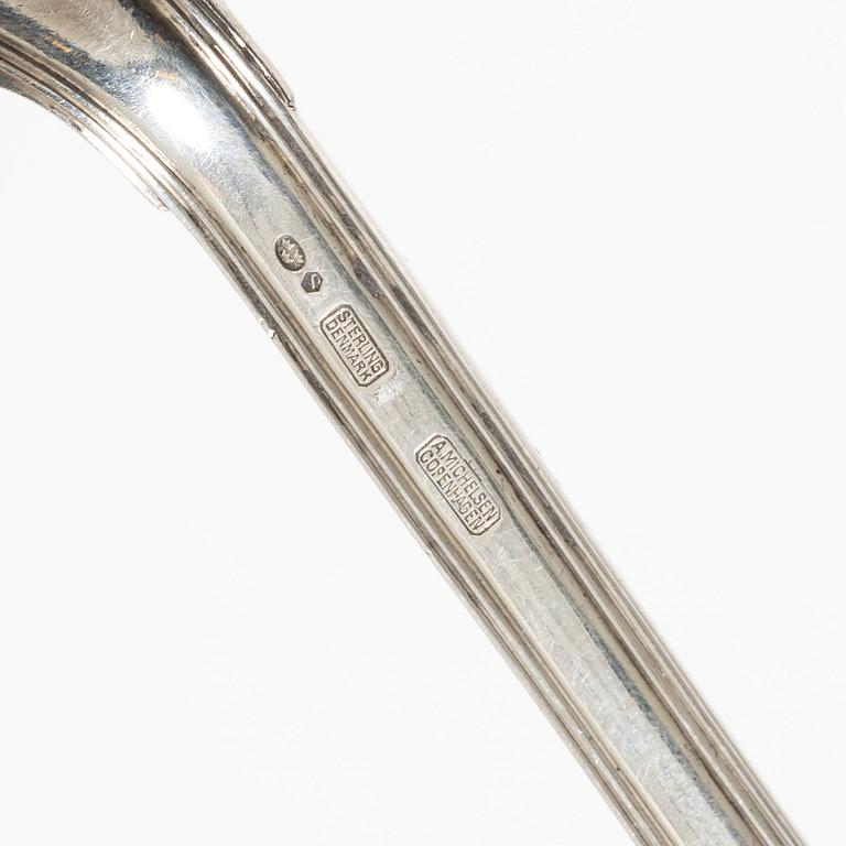 Ole Hagen, serving utensils, a pair, sterling silver, "Rosenborg", A Michelsen, Copenhagen circa 1960.