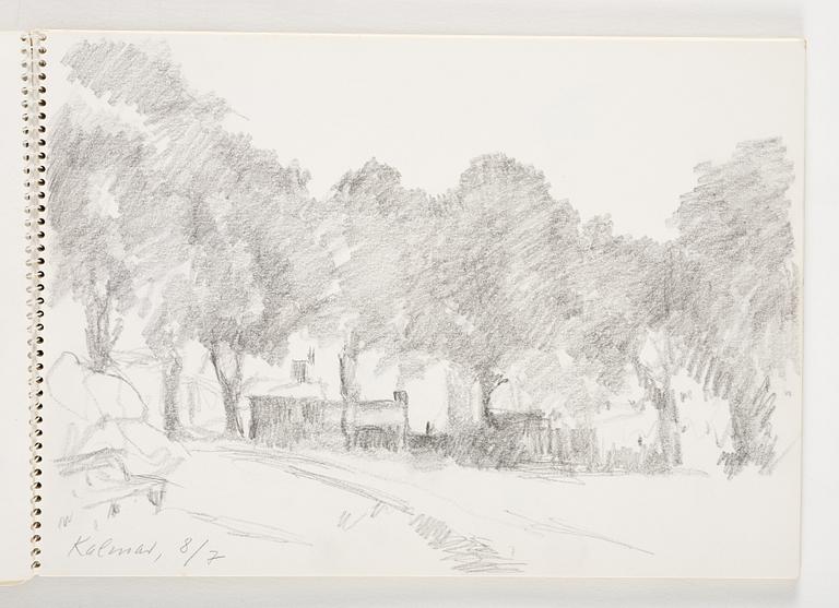 Lotte Laserstein, 3 skissblock med teckningar.