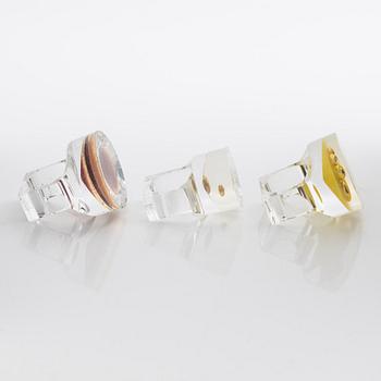 Siv Lagerström, nine cufflinks acrylic plastic, 1970s.