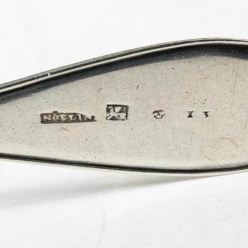 Matskedar, silver, 11 st, äldre modeller, 1789-1848.