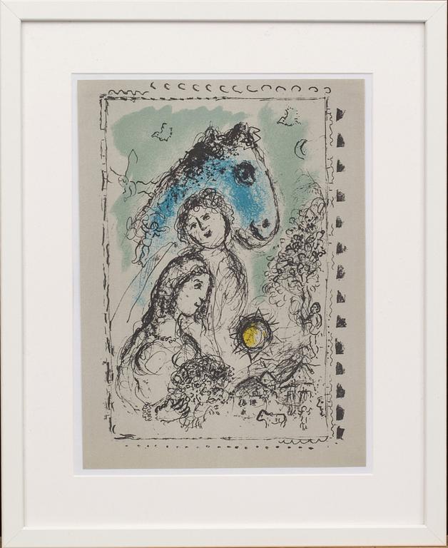 MARC CHAGALL, colour lithographe, unsigned, from Derrière le Miroir nr 250 1982.