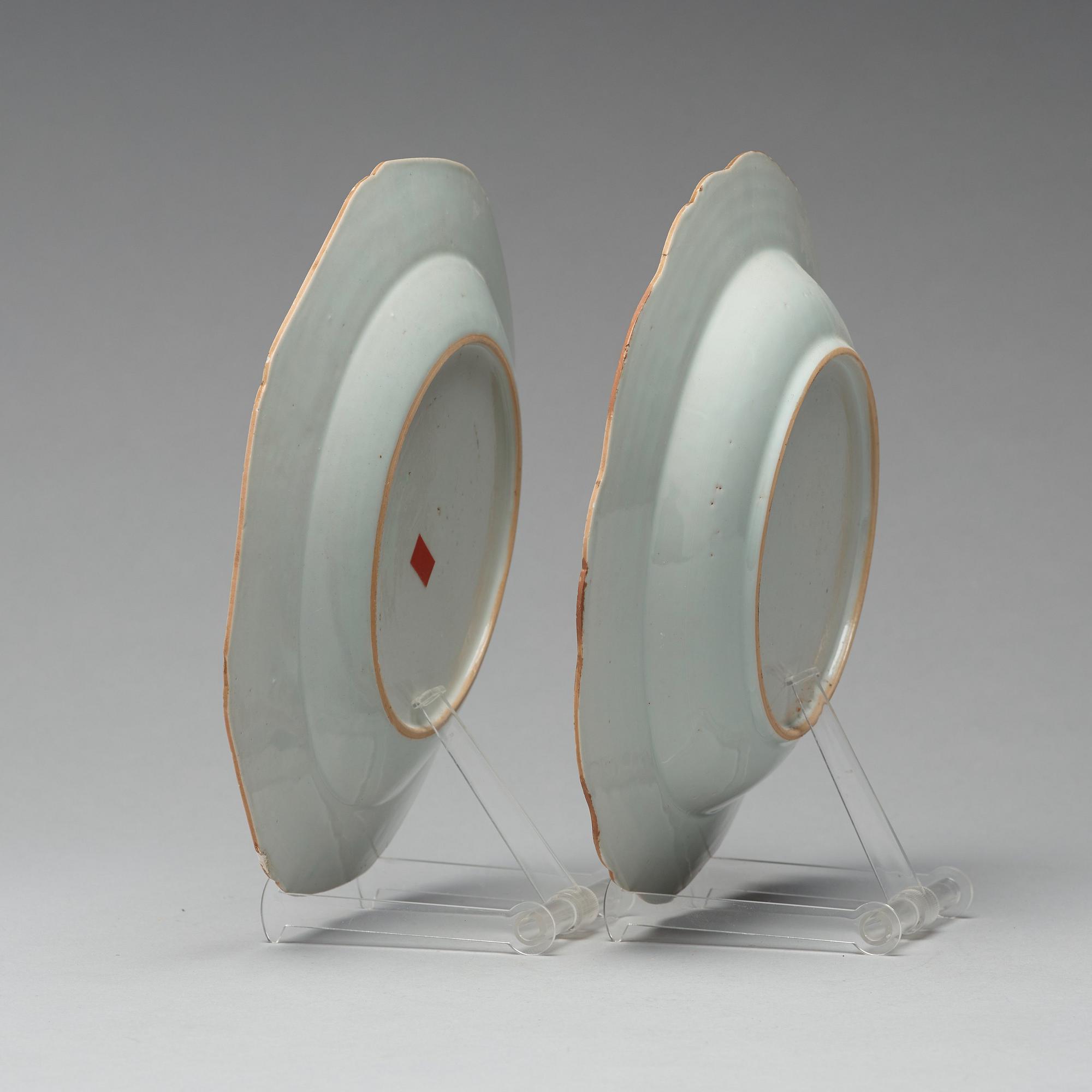 A set of ten 'Double Peacock' dishes, Qing dynasty, Qianlong (1736-95).