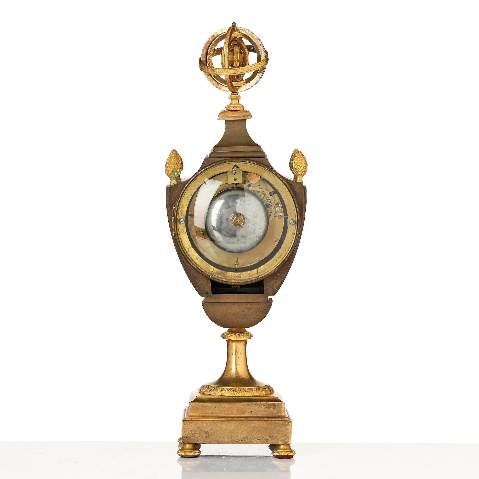 A French Empire ormolu and patinated bronze mantel clock, early 19th century,.