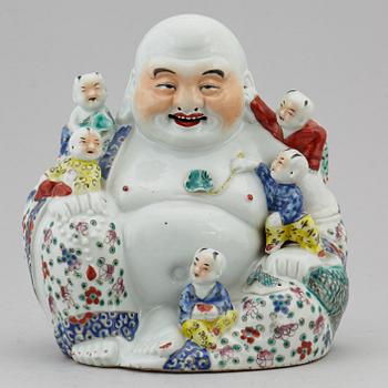 A large Chinese famille rose buddha, 20th century.