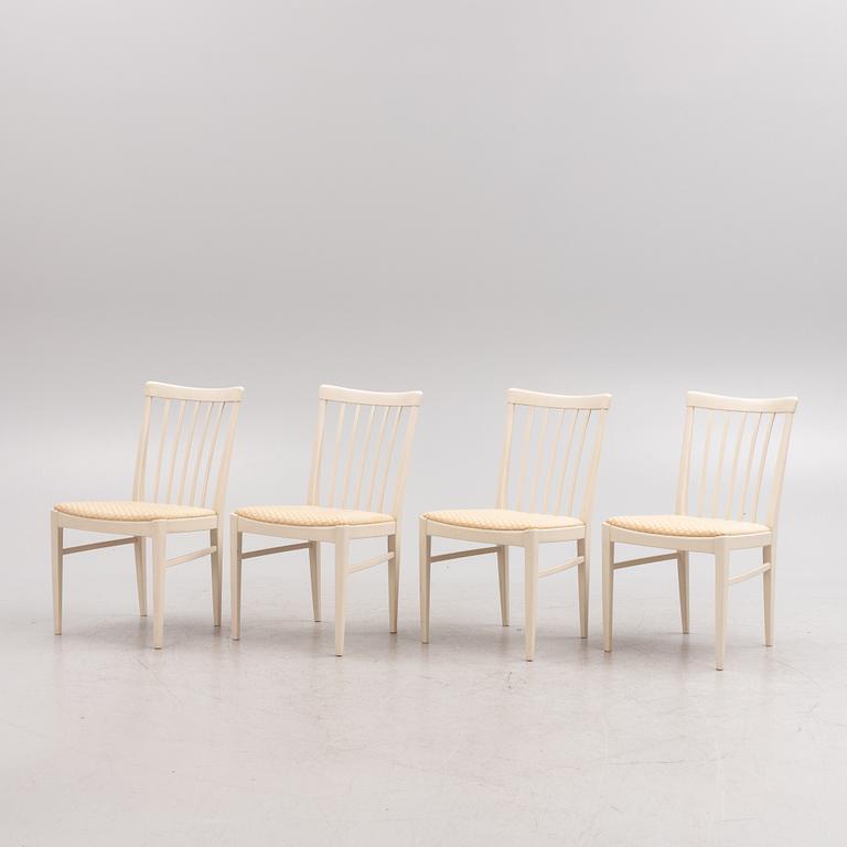 Carl Malmsten, a "Herrgården" dining table with four chairs, Bodafors, Sweden, 1963.