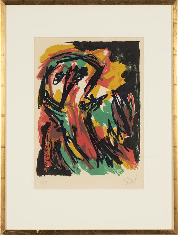 Karel Appel, färglitografi, signerad 42/75.
