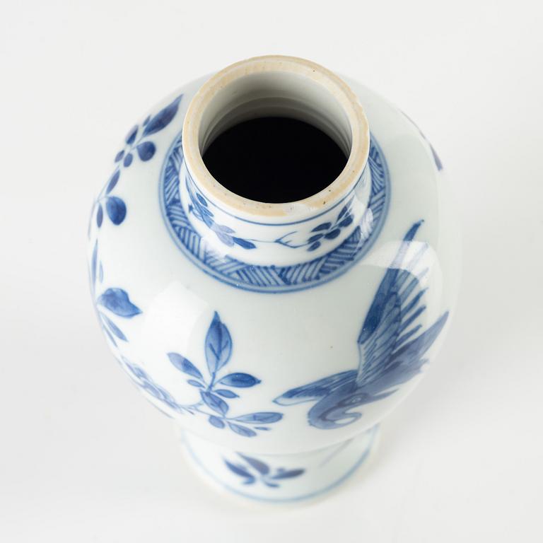 A Chinese blue and white vase, Qing dynasty, Kangxi (1662-1722).