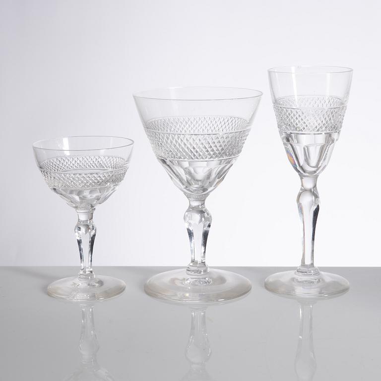Edward Hald, a 55 pieces glass service, "Rio", Orrefors.