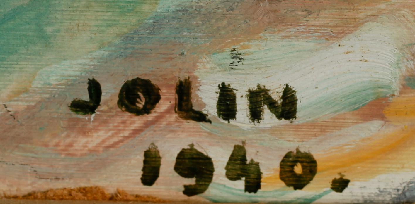 EINAR JOLIN, olja på pannå, sign.