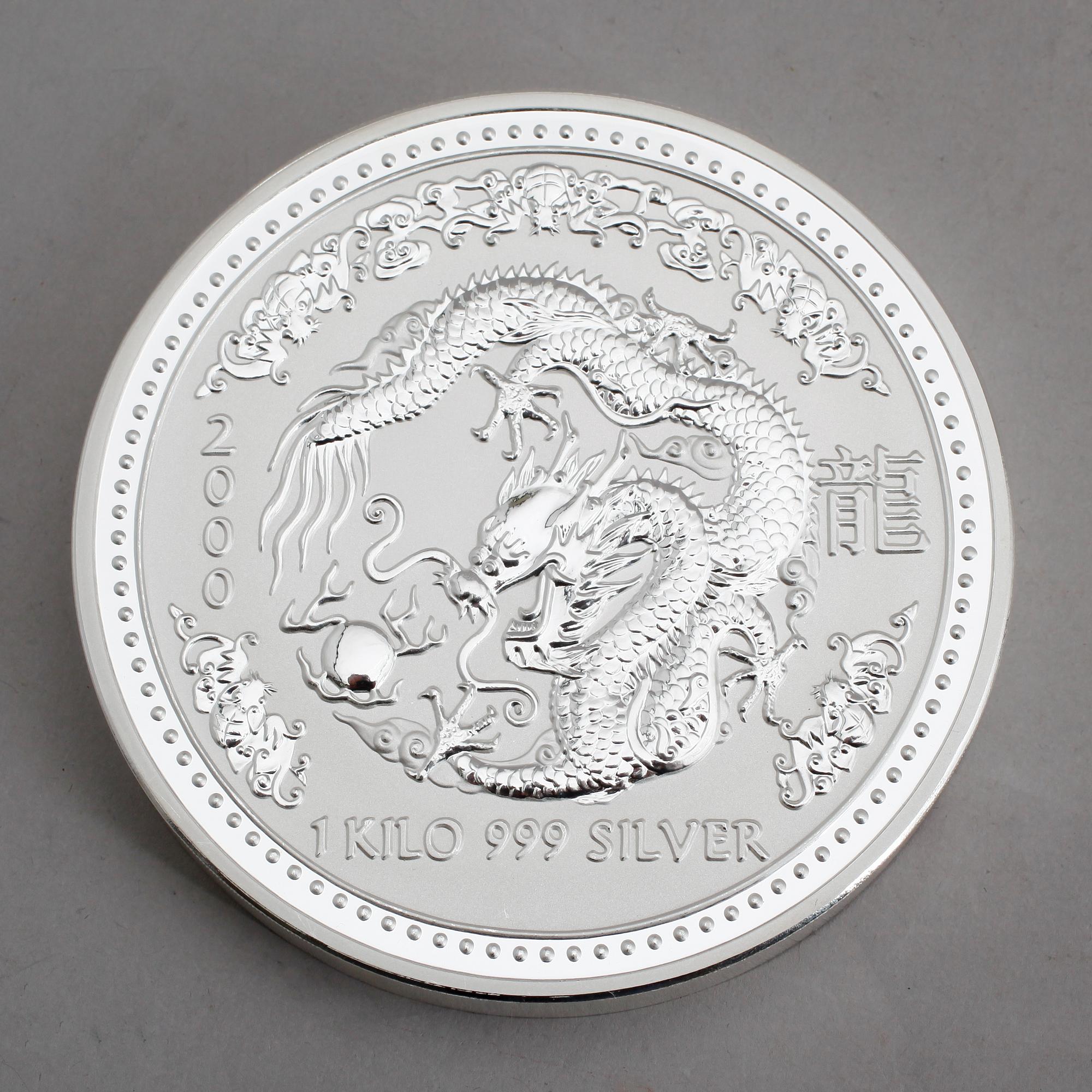 SILVERMYNT, 30 dollars, Elizabeth II, Australien, 1995. Vikt 1 kg.